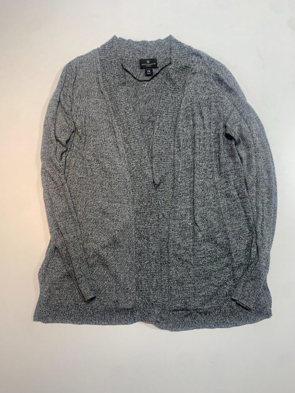 Worthington Petite Gray Marled Knit Sweater Long Sleeve Soft Cozy PS - Picture 2 of 8